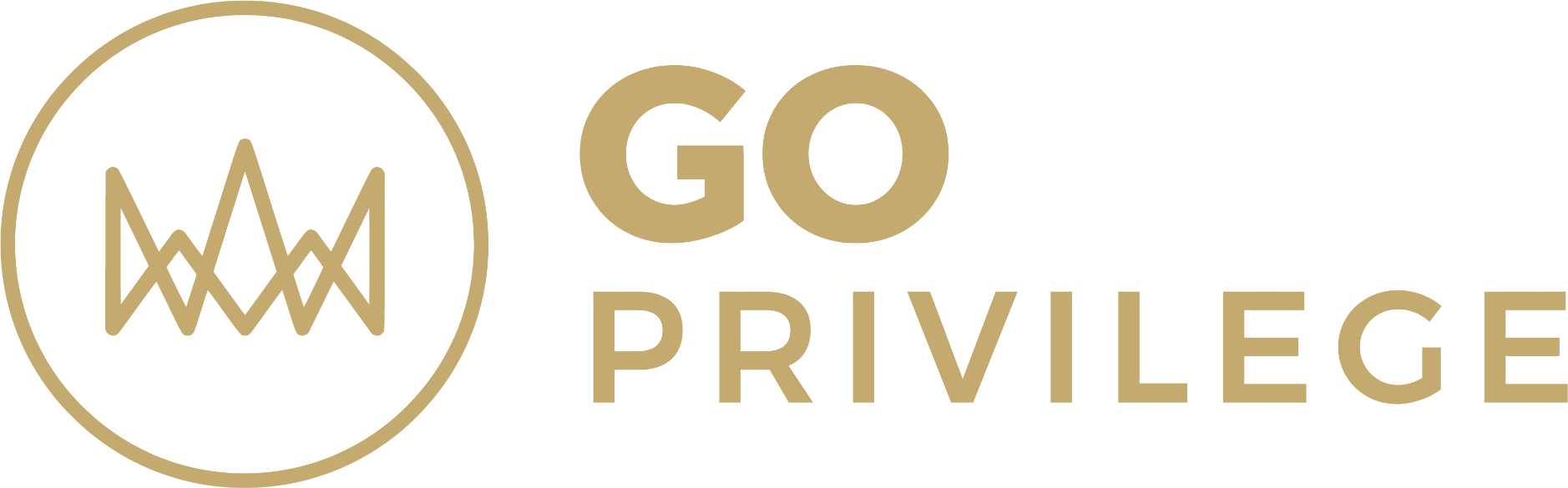 Go Privilege — gold crown emblem beside gold GO PRIVILEGE lettering